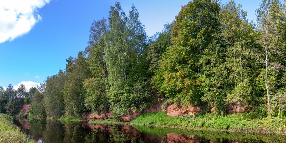 Обнажения девонских и ордовикских пород на реке Саба